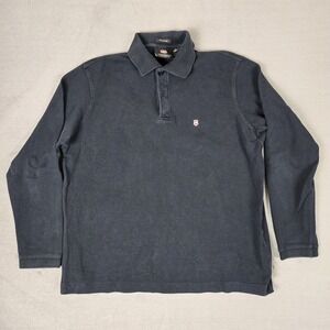 Victorinox Polo Shirt Mems Small‎ Black Cotton Long Sleeve Collared Shield Logo